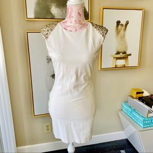 Bebe White Love  open back dress S